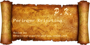 Peringer Krisztina névjegykártya